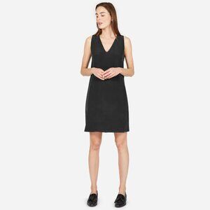 Everlane Women's Dress Black Silk V-Neck Double Lined Mini Size 00